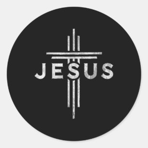 Jesus Kor Kristus Christian Vintage Jesus Kor Runt Klistermärke