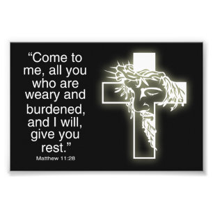 Jesus Kor Matthew 11:28 Fototryck