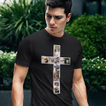 Jesus Kor Photo Collage T Shirt<br><div class="desc">Tröja i religiösa med svart t-shirt i tätort, med kor på jesusdiagram bestående av 12 personligers foton. Perfekt för vardaglig bära eller minnesstund till minne av en älskad som har dött bort! Fototips: Skörd i dina foton till fyrkanter innan du laddar upp dem, så att subjekt finns i mitten för...</div>