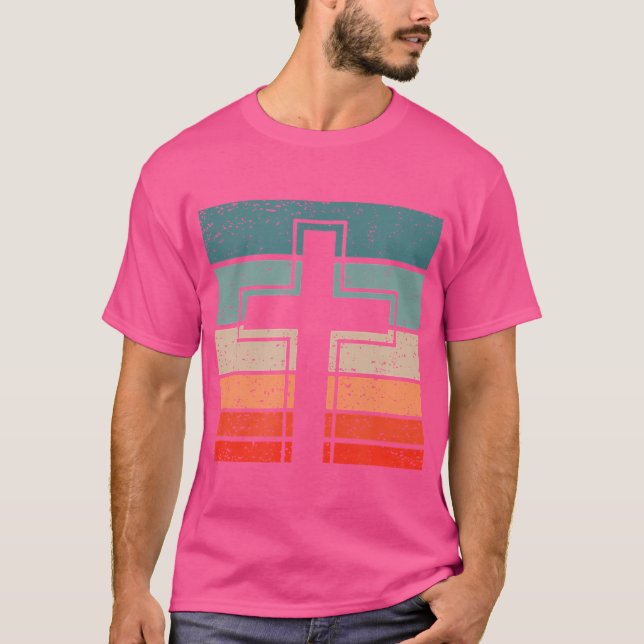 Jesus Kor Retro Stil Vintage T Shirt (Framsida)