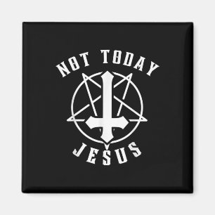 Jesus Kors Inte Idag Jesus Kristet Grafiskt T-Shir Magnet