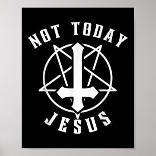 Jesus Kors Inte Idag Jesus Kristet Grafiskt T-Shir Poster