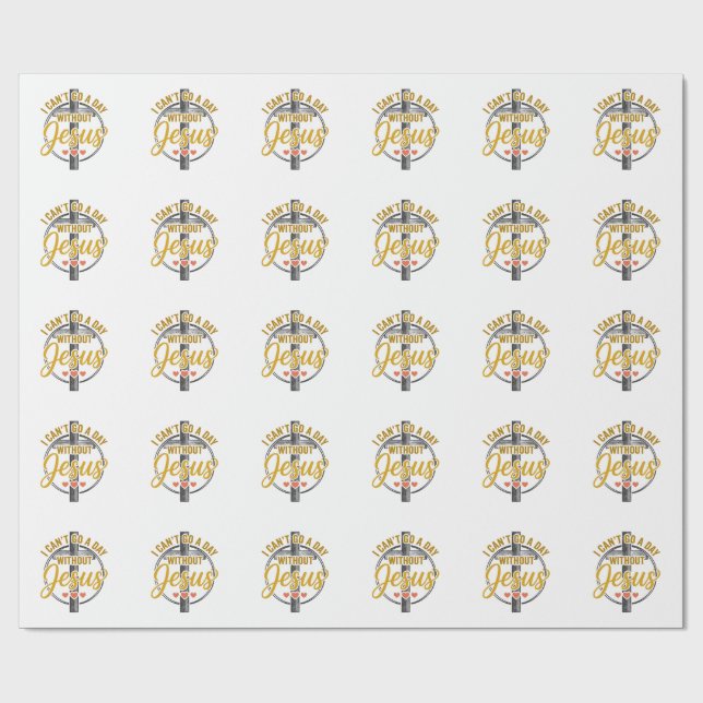 Jesus Kors Kristet Typsnitts T-Shirt Design_1 Presentpapper (Platt)