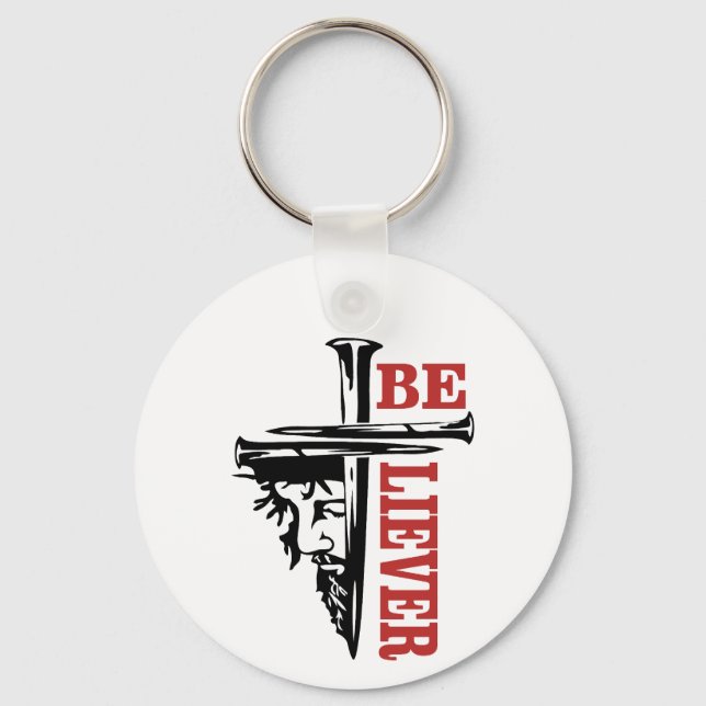 Jesus Kors Nagel Design – Kraftfull Kristendom Nyckelring (Framsida)