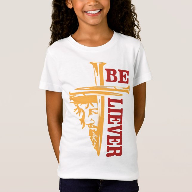 Jesus Kors Nageldesign – Kraftfull Kristendom T Shirt (Framsida)
