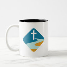 Jesus-kors på en flod-mugg