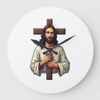 Jesus Kors Porträtt Vintage Gravyr Tröja 2 Stor Klocka