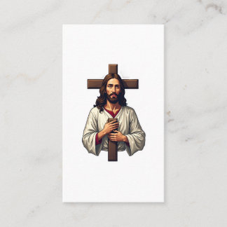 Jesus Kors Porträtt Vintage Gravyr Tröja 2 Visitkort