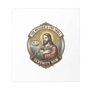 Jesus korsar armar Internet Troll Face Emoji Humor Anteckningsblock