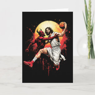 Jesus korsar upp Satan Sketll Älskare Kristna Kort