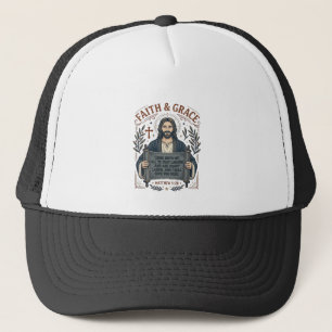Jesus Korsstygn Vintage T-shirt Kristet Grafiskt Keps