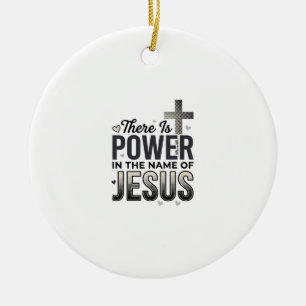 Jesus Kraft Religiös Vintage Typografi T-Shirt Julgransprydnad Keramik