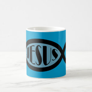 JESUS kristet fisksymbol Kaffemugg