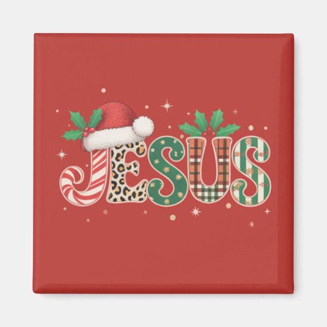 Jesus Kristet religiöst talesätt Tro Bibelvers Magnet (Framsidan)