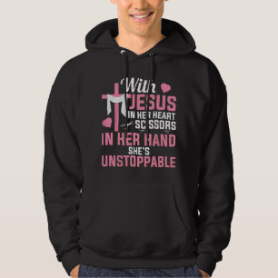 Jesus Kristi Frisör Frisörska Barberare Sal Hoodie