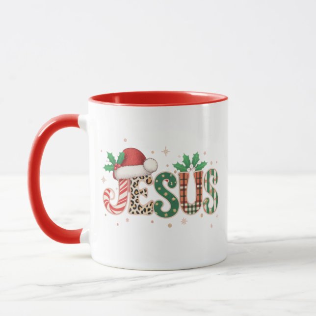Jesus Kristna Religiöst Talesätt Tro Bibelvers Mugg (Vänster)