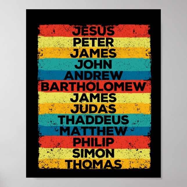 Jesus Kristus 12 Apostles Disciples God jul Poster (Framsidan)