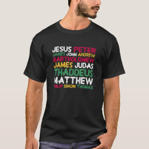 Jesus Kristus 12 Apostles Gud Squad Christian Reli T Shirt