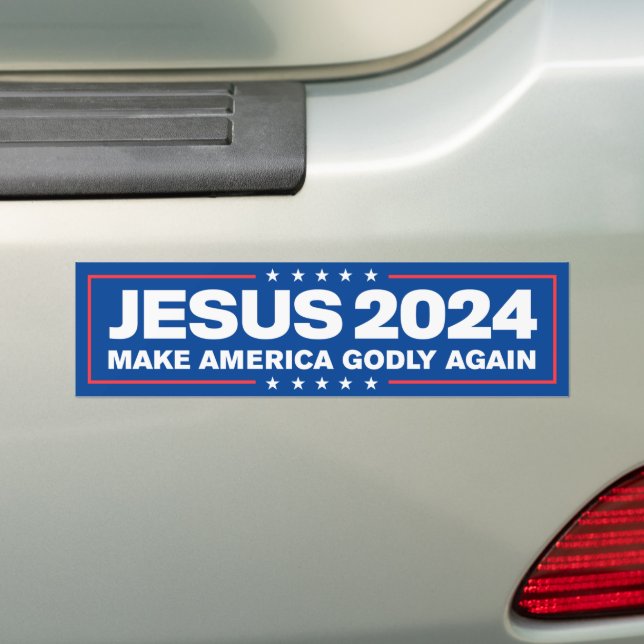 Jesus Kristus 2024 Gör Amerika Godly igen Bildekal (På Bil)