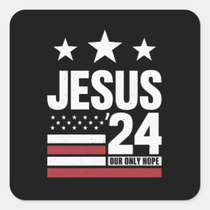 Jesus Kristus 2024 President USA: s valpolitik Fyrkantigt Klistermärke