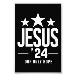 Jesus Kristus 2024 President USA Val Politisk Fototryck