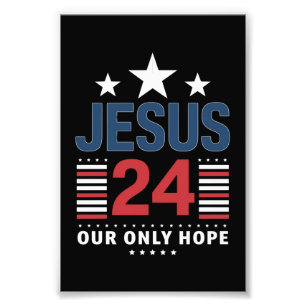Jesus Kristus 2024 President USA Val Politisk Fototryck