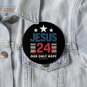 Jesus Kristus 2024 President USA Val Politisk Knapp