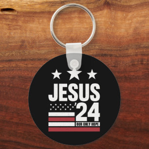 Jesus Kristus 2024 President USA Val Politisk Nyckelring