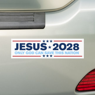 Jesus Kristus 2028 Endast Gud kan Spara denna nati Bildekal