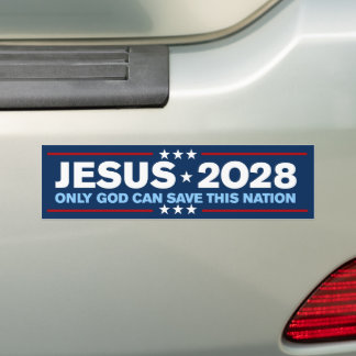 Jesus Kristus 2028 Endast Gud kan Spara denna nati Bildekal