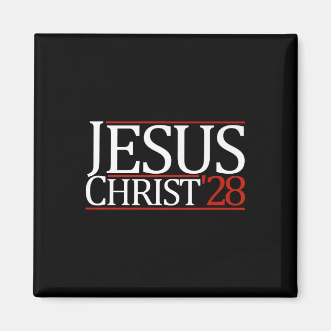 Jesus Kristus 2028 Rösta Jesus Premium  Magnet (Framsidan)