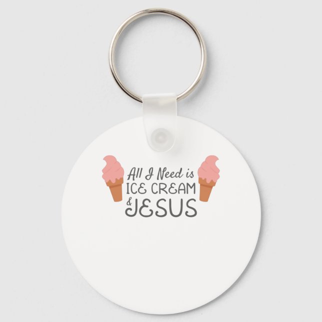 Jesus Kristus allt jag behöver är iskräm och Jesus Nyckelring (Framsida)