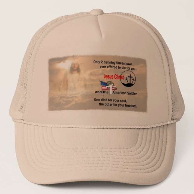 Jesus Kristus & amerikansoldaten Truckerkeps (Framsida)