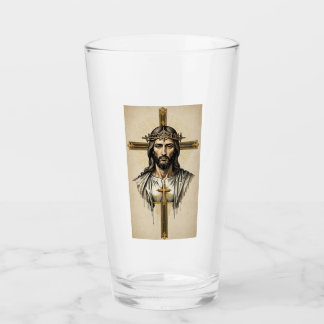Jesus Kristus Andlig Konst Glas Tumbler