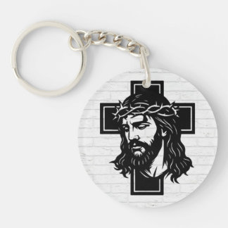 Jesus Kristus Andlig Konst Nyckelring - Religiös N