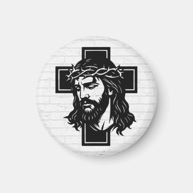 Jesus Kristus Andlig Konst Nyckelring - Religiös N Magnet (Framsidan)