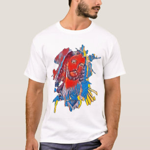 Jesus Kristus Ansikte helig Abstrakt T Shirt