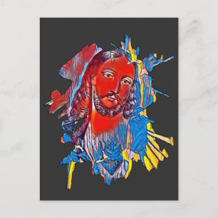 Jesus Kristus Ansikte helig Abstrakt Vykort