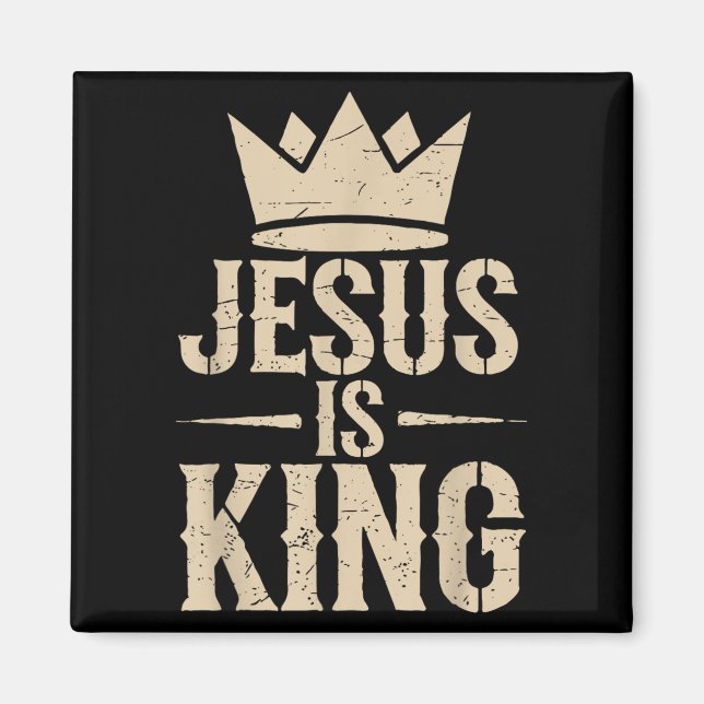Jesus Kristus är Kung Christian Manar God son T Magnet (Framsidan)