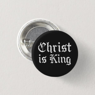 Jesus Kristus Är Kung Gothic Blackletter Grunge Ko Knapp