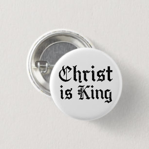 Jesus Kristus Är Kung Gotisk Blackletter Grunge Ko Knapp