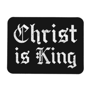 Jesus Kristus Är Kung Gotisk Blackletter Grunge Ko Magnet
