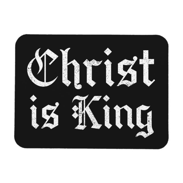 Jesus Kristus Är Kung Gotisk Blackletter Grunge Ko Magnet (Horisontell)