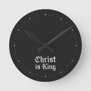 Jesus Kristus Är Kung Gotisk Blackletter Grunge Ko Rund Klocka