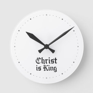 Jesus Kristus Är Kung Gotisk Blackletter Grunge Ko Rund Klocka