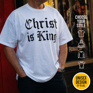 Jesus Kristus Är Kung Gotisk Blackletter Grunge Ko T Shirt