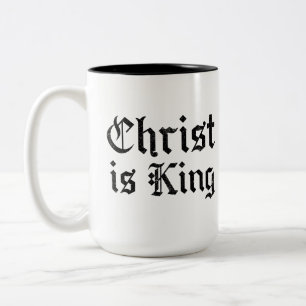 Jesus Kristus Är Kung Gotisk Blackletter Grunge Ko Två-Tonad Mugg