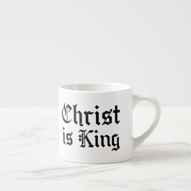 Jesus Kristus är Kung - gotisk grunge eroderad sti Espressomugg (Höger)