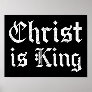 Jesus Kristus är Kung - gotisk grunge eroderad sti Poster