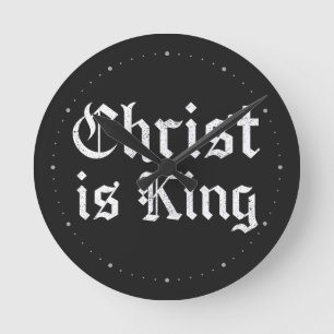 Jesus Kristus är Kung - gotisk grunge eroderad sti Rund Klocka